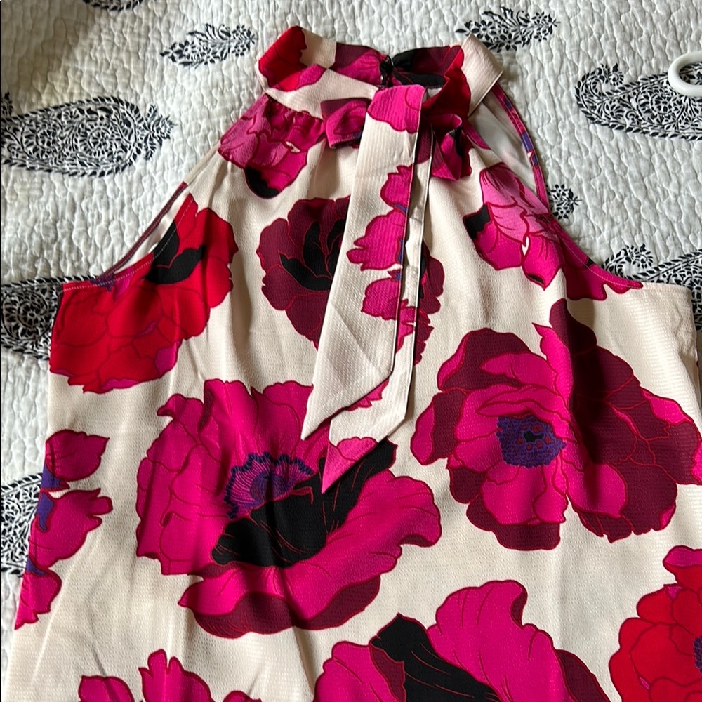 Talbots Pink and Red Floral Blouse